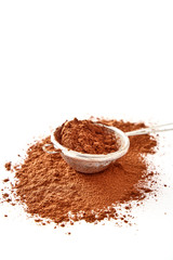 Wall Mural - Cocoa powder isolated on a white background. Copy space