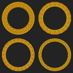 Poster - Set of 4 gravel mosaic round borders - vector design elements