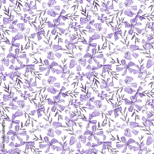 Vector Grunge Floral Pattern With Hand Drawn Sakura Flowers Seamless Texture For Web Print Wallpaper Home Decor Spring Summer Fashion Textile Fabric Packaging Or Invitation Card Background Stock Vector Adobe Stock