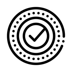 Poster - Approved Mark Print Stamp Seal Element Vector Icon Thin Line. Approved Sign On Document File, Computer Monitor And Smartphone Display Concept Linear Pictogram. Monochrome Contour Illustration