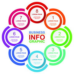 Poster - Infographic vector circle template for presentation, diagram, business concept with 8 options