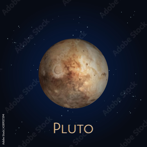 Fotomural Dwarf planet Pluto icon. Solar system, cosmos