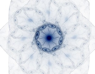 Poster - fractal radial pattern on the subject of science, technology and design