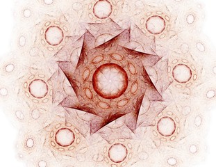 Poster - Abstract fractal color background with crossing circles and oval. Motion illustration.