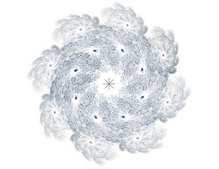 Poster - Abstract fractal color background with crossing circles and oval. Motion illustration.