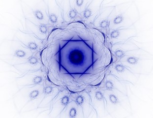 Poster - Abstract fractal color background with crossing circles and oval. Motion illustration.