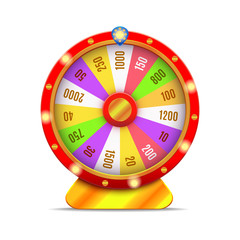 Canvas Print - Realistic 3d Detailed Casino Fortune Wheel. Vector