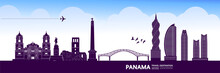 Panama travel destination grand vector illustration.