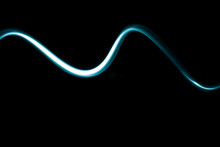 Abstract Wave Of Electric Neon Blue Light On A Dark Background Simple And Modern Design
