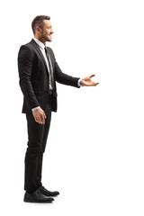 Sticker - Man in formal clothes gesturing with hand