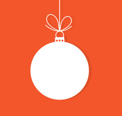 Wall Mural - christmas bauble ornament on red background.