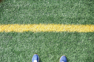 Yellow Line on Green Field