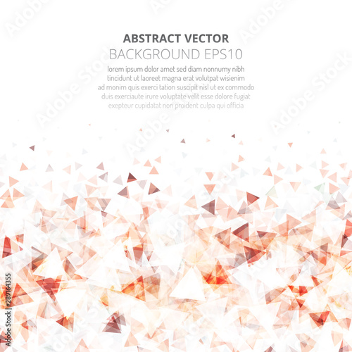 Abstract background from many triangles. Dance of geometric shapes.