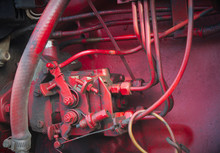 Machine Part Mechanic Engine Technology Red Metal Motor