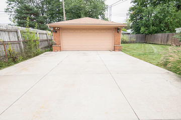 concrete in driveway has been repaired