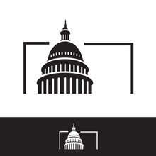 Creative Simple American Capitol Building Vector Logo Design