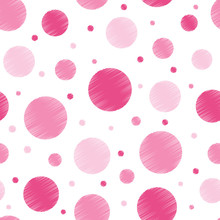Pastel Pink Scribble Polka Dots Vector Seamless