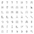 Orthopedic rehabilitation line icons set. linear style symbols collection outline signs pack. vector graphics. Set includes icons as orthopedic surgery, wrist brace, spine treatment posture correction