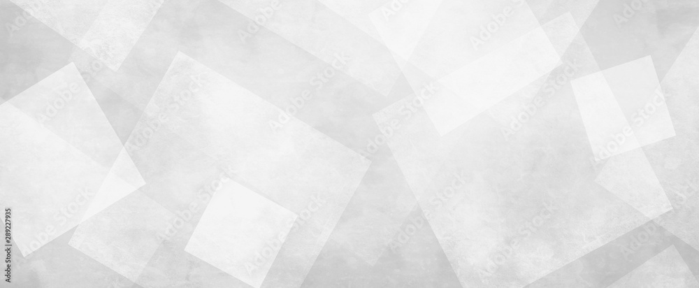 White background with diamond squares and triangle shapes layered in geometric design, white textured background illustration that is trendy and panoramic - obrazy, fototapety, plakaty 