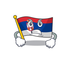 Canvas Print - Angry flag serbia mascot shaped on cartoon