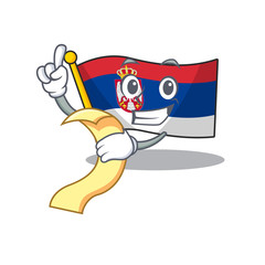 Canvas Print - With menu flag serbia mascot shaped on cartoon