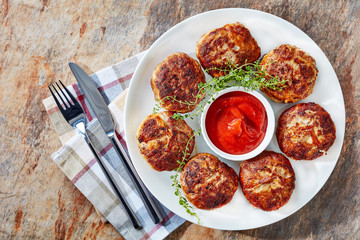 Poster - fried flat sausages consisting of minced meat