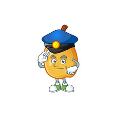 Wall Mural - Police fragrant pear in cartoon character style