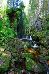 Sticker - Wasserfall in St.Blasien im Hochschwarzwald, Baden-Württemberg - water fall in a gorge of the black forest / Germany