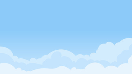 Wall Mural - landscape blue sky and white clouds on sunny day.sky and cloud background.cartoon sky concetp.vector