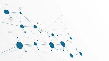 Aufkleber - Abstract geometric Circuit connect lines and dots.Simple technology graphic background.Illustration Vector design Network technology and Connection concept.