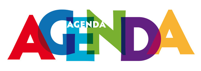 Agenda - vector of stylized colorful font