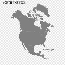High Quality Map Of North America