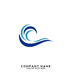  Water wave Logo Template