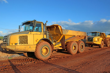 Wall Mural - Dump truck on a road construction site