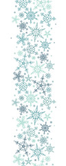 Wall Mural - Beautiful Snowflakes vertical seamless pattern - hand drawn, great for Christmas or New Years themed fabrics, banners, wrapping paper, wallpaper or cards - vector surface design