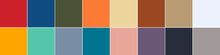 16 Color Swatches From Color Trend Report For Spring - Summer 2020 In Banner Format