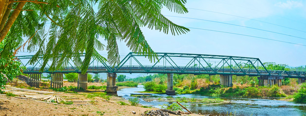 Poster - Panorama of Memorial Bridge, Pai, Thailand