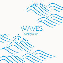 Wall Mural - Japanese wave pattern, vector background
