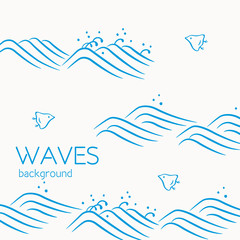 Wall Mural - Japanese wave pattern, vector background