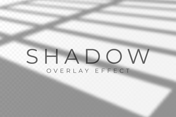 Fototapete - Shadow overlay effect. Transparent soft light and shadows from windows and jalouse. Mockup of transparent shadow overlay effect and natural lightning