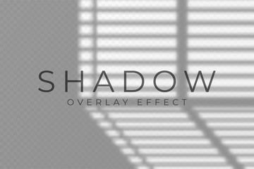 Fototapete - Shadow overlay effect. Transparent soft light and shadows from windows and jalouse. Mockup of transparent shadow overlay effect and natural lightning