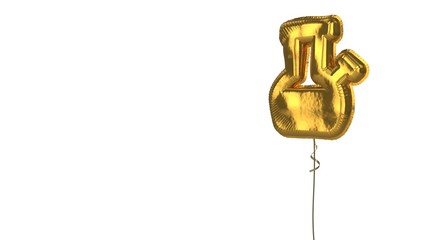 Wall Mural - gold balloon symbol of bong on white background