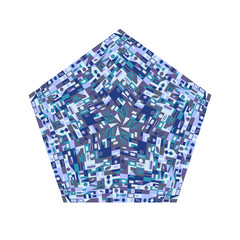 Poster - Isolated tiled mosaic pentagon shape - colorful ornamental geometrical vector design element on white background