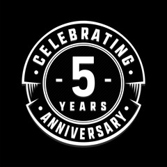 Wall Mural - Celebrating 5th years anniversary logo design. Five years logotype. Vector and illustration.