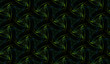 Fantastic seamless pattern in green tones on black background.
