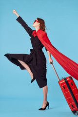 Wall Mural - young woman jumping in the air