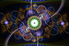 Beaufiful Fractal Hd Wallpaper Background Logo Blue Shapes Geometric Pattern Music Waves Explosion Universe Yolo.