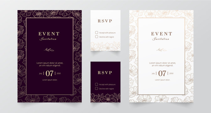 modern minimalist event and wedding invitation