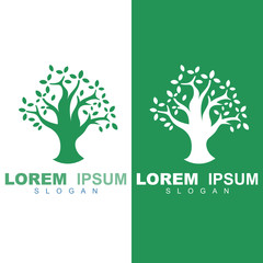tree vector icon, logo design template, ecology vector icon, green tree logo design template with clean 