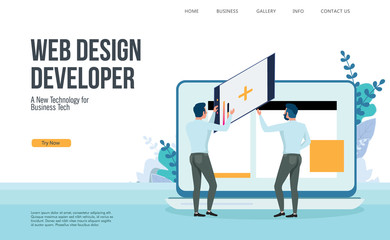 web developer design with flat design concept